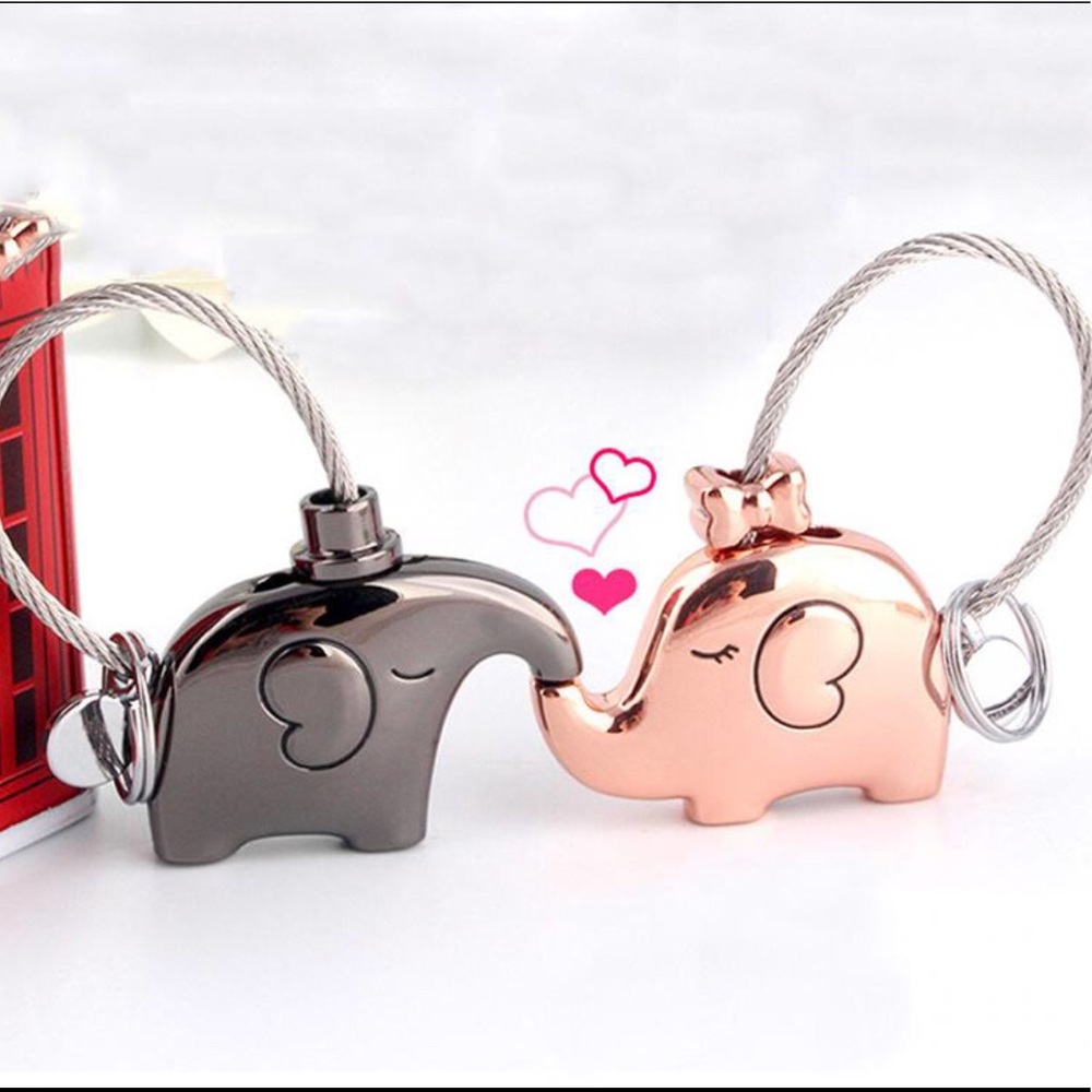 Matching BFF Couples keyring  key Chain elephant